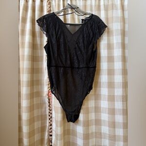 Forever 21 Black Lace Knit Bodysuit